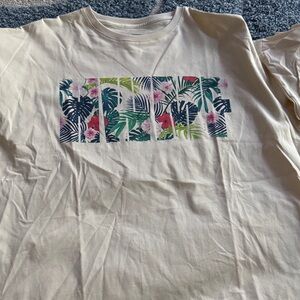 NWOT..All American Roughneck Tropical Graphic Beige T-Shirt